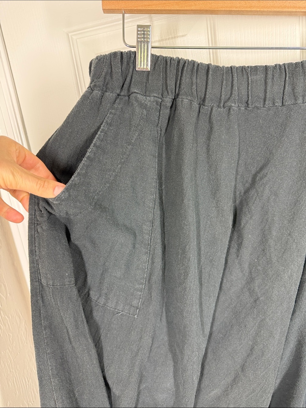 Made in Italy linen cotton blend drop crotch genie harem gypsy pants size M/L - Picture 2 of 7